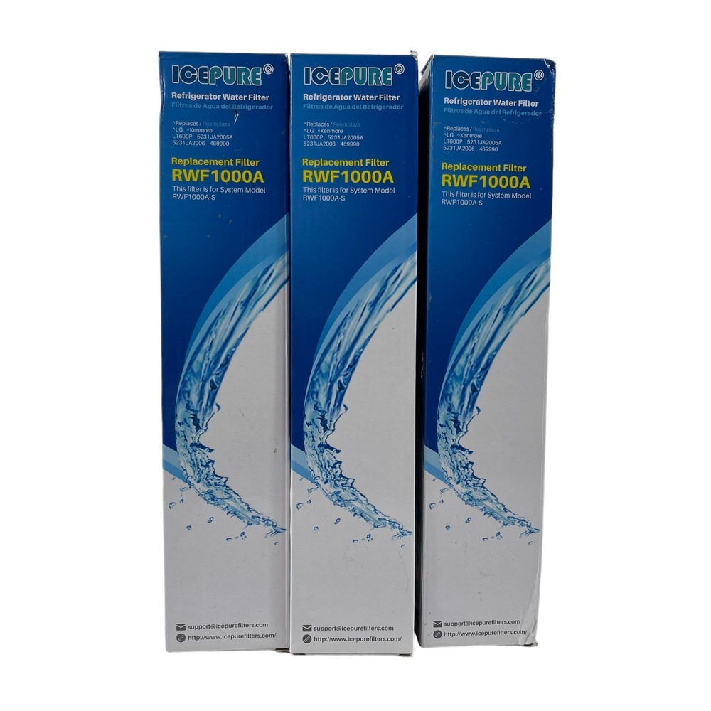 IcePure RWF1000A Water Filter Replacement Lot of 3 Fits LG Kenmore